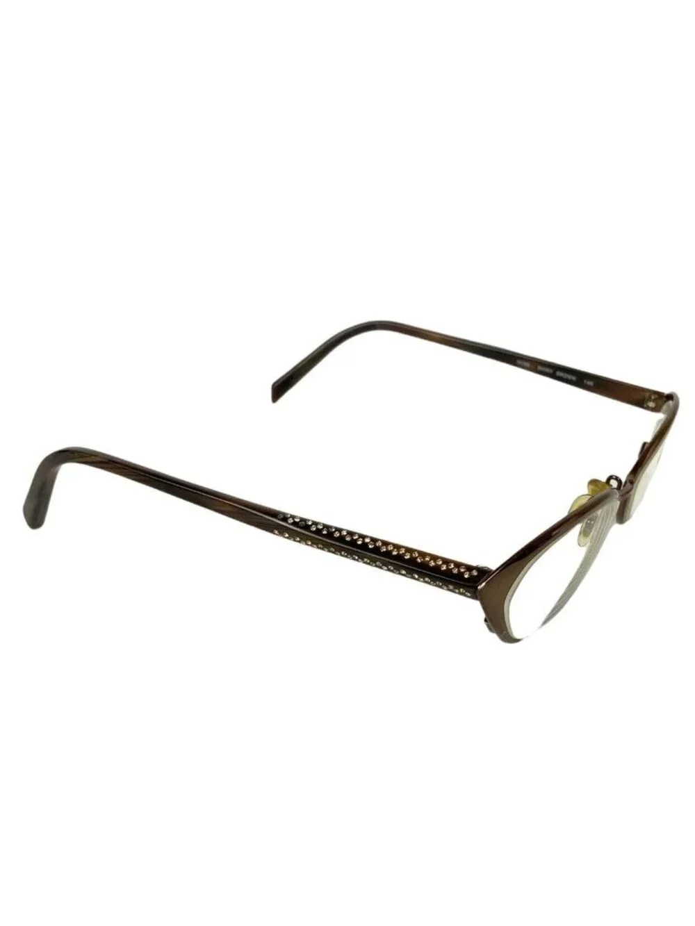 Carolina Herrera Womens Cat Eye Glasses Frames H103 Shiny Brown Bling 51-16-140